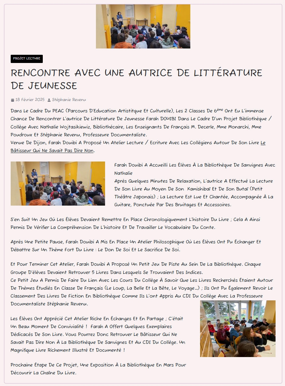 Affiche de l'activité